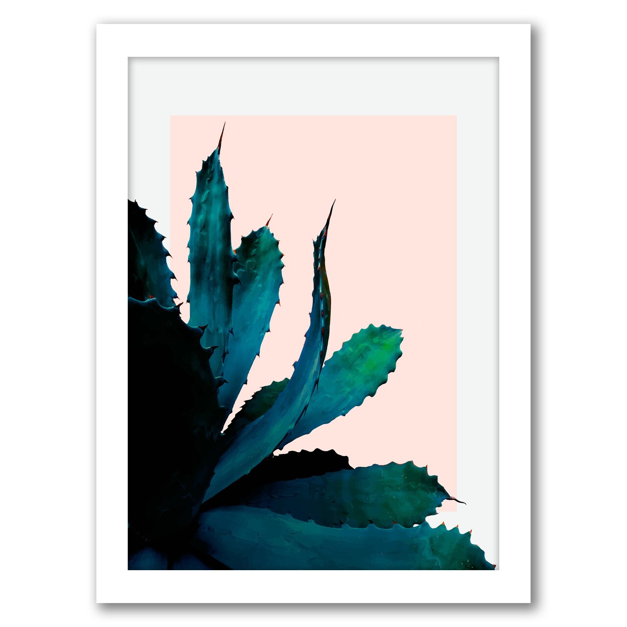 Dusty Pink Cactus by Digital Keke Frame  - Americanflat